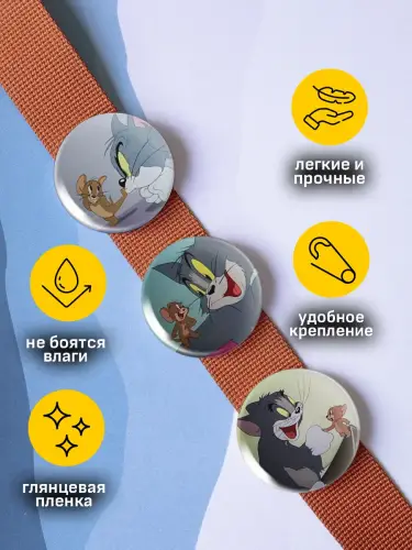Набор значков Том и Джерри, 6 шт.