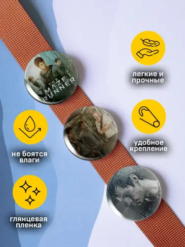 Набор значков Бегущий в лабиринте, 6 шт.