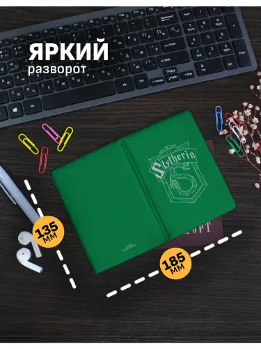 Обложка на паспорт Слизерин минимализм Гарри Поттер