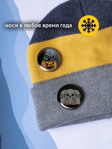 Набор значков Хэллоуин 37мм, 6 шт.