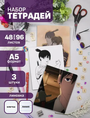 Набор тетрадей Человек-бензопила Аки