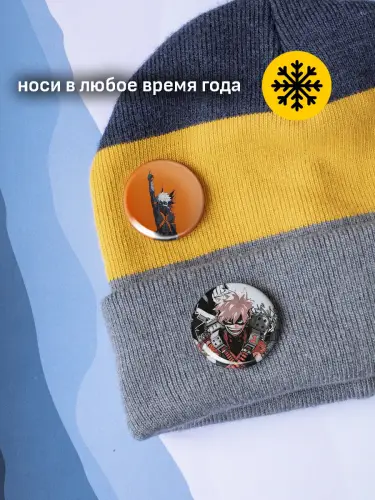 Набор значков Моя геройская академия 37мм, 6 шт.