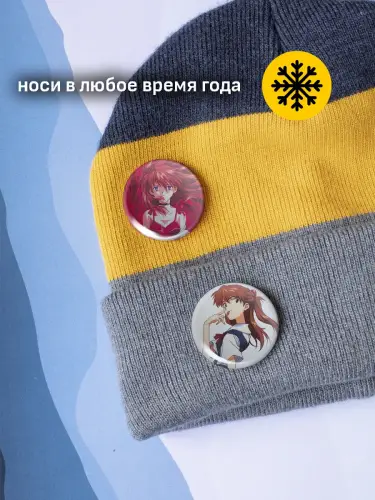 Набор значков Евангелион Аска, 6 шт.
