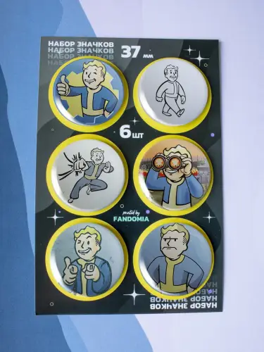 Набор значков Fallout Волт-Бой, 6 шт.