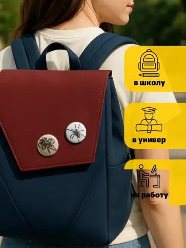 Набор значков пауки 37мм, 6 шт.