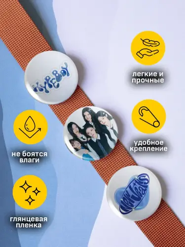 Набор значков New Jeans, 6 шт.
