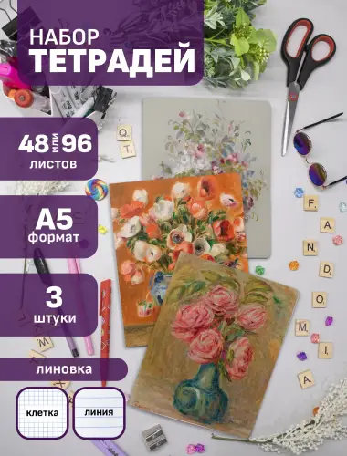 Набор тетрадей Ренуар цветы