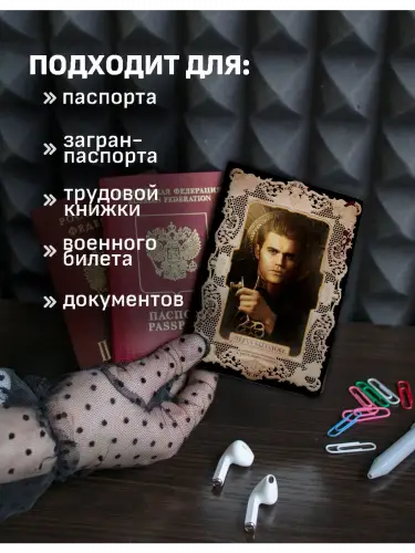 Обложка на паспорт Дневники вампира Стефан Сальваторе