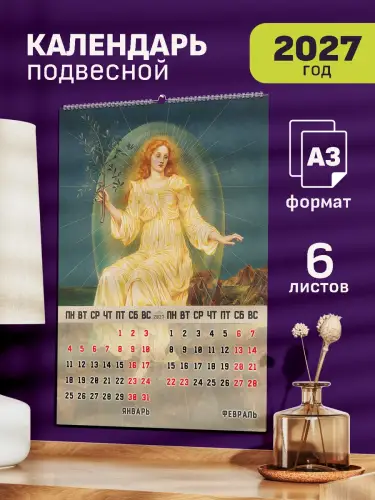 Календарь А3 Эвелин де Морган, 6 л., подвесной