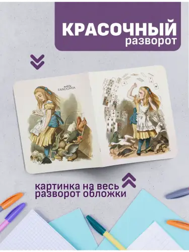 Набор тетрадей иллюстрации к книге Алиса в стрен чудес