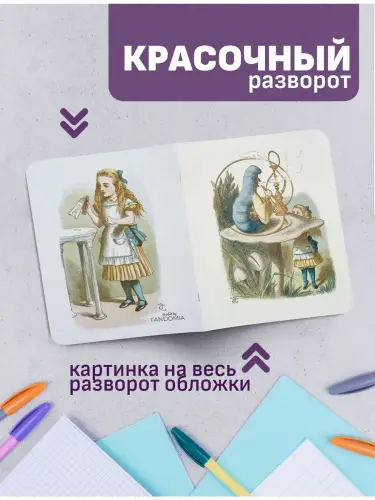 Набор тетрадей иллюстрации к книге Алиса в стрен чудес