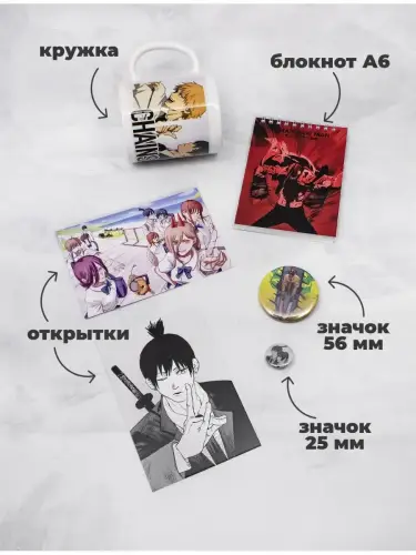Бокс Человек-бензопила, 17 предметов