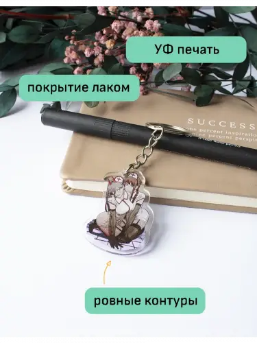 Брелок акриловый Макима и Пауэр Человек-бензопила