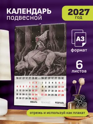 Календарь А3 Принцесса Мононоке, 6 л., подвесной