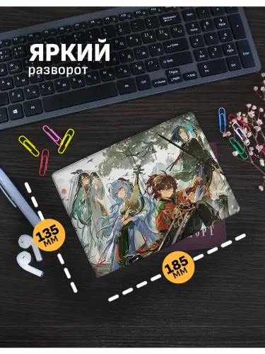 Обложка на паспорт Genshin Impact Сяо, Сянь Юнь, Ка Мин и гань Юй