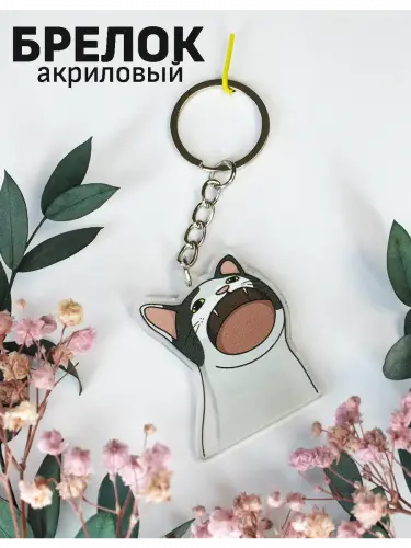 Брелок акриловый Wide-Mouth Popping Cat