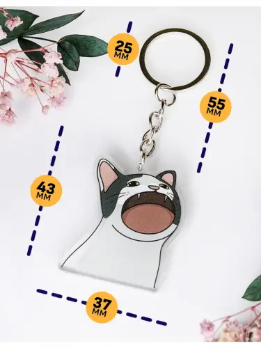 Брелок акриловый Wide-Mouth Popping Cat