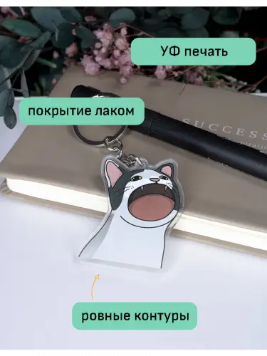 Брелок акриловый Wide-Mouth Popping Cat