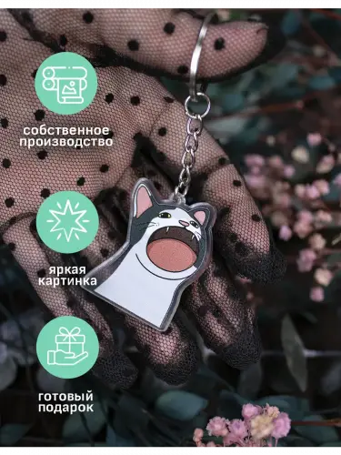 Брелок акриловый Wide-Mouth Popping Cat
