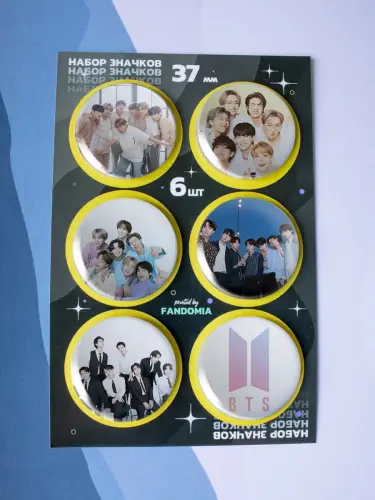 Набор значков BTS, 6 шт.