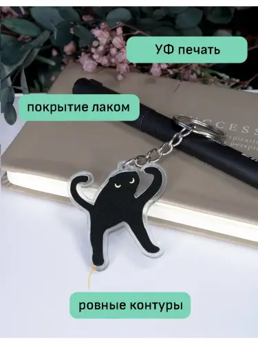 Брелок акриловый Кот ЪУЪ
