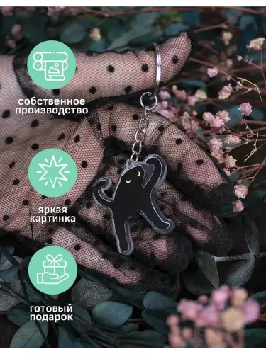 Брелок акриловый Кот ЪУЪ
