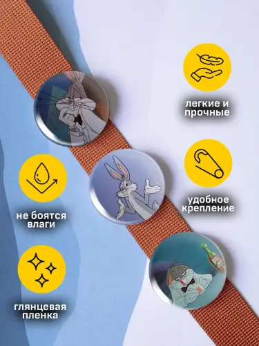 Набор значков Багз Банни, 6 шт.