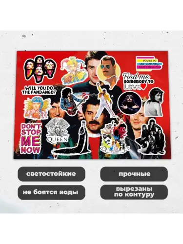 Набор стикеров Queen, 3 листа А4